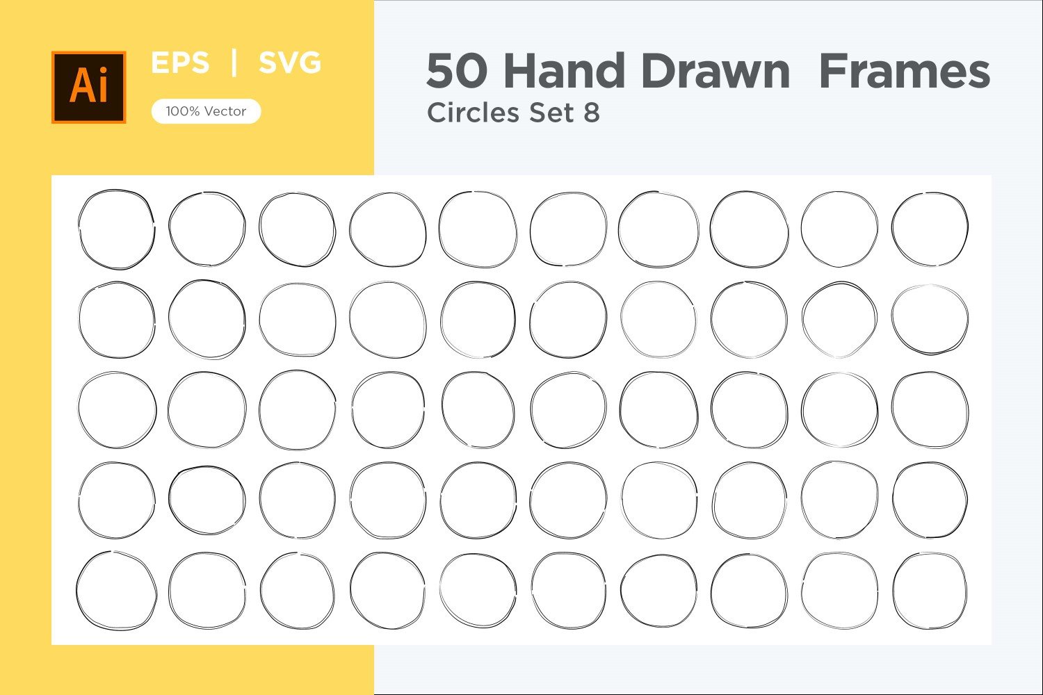 Hand Drawn Frame Circle 50-8