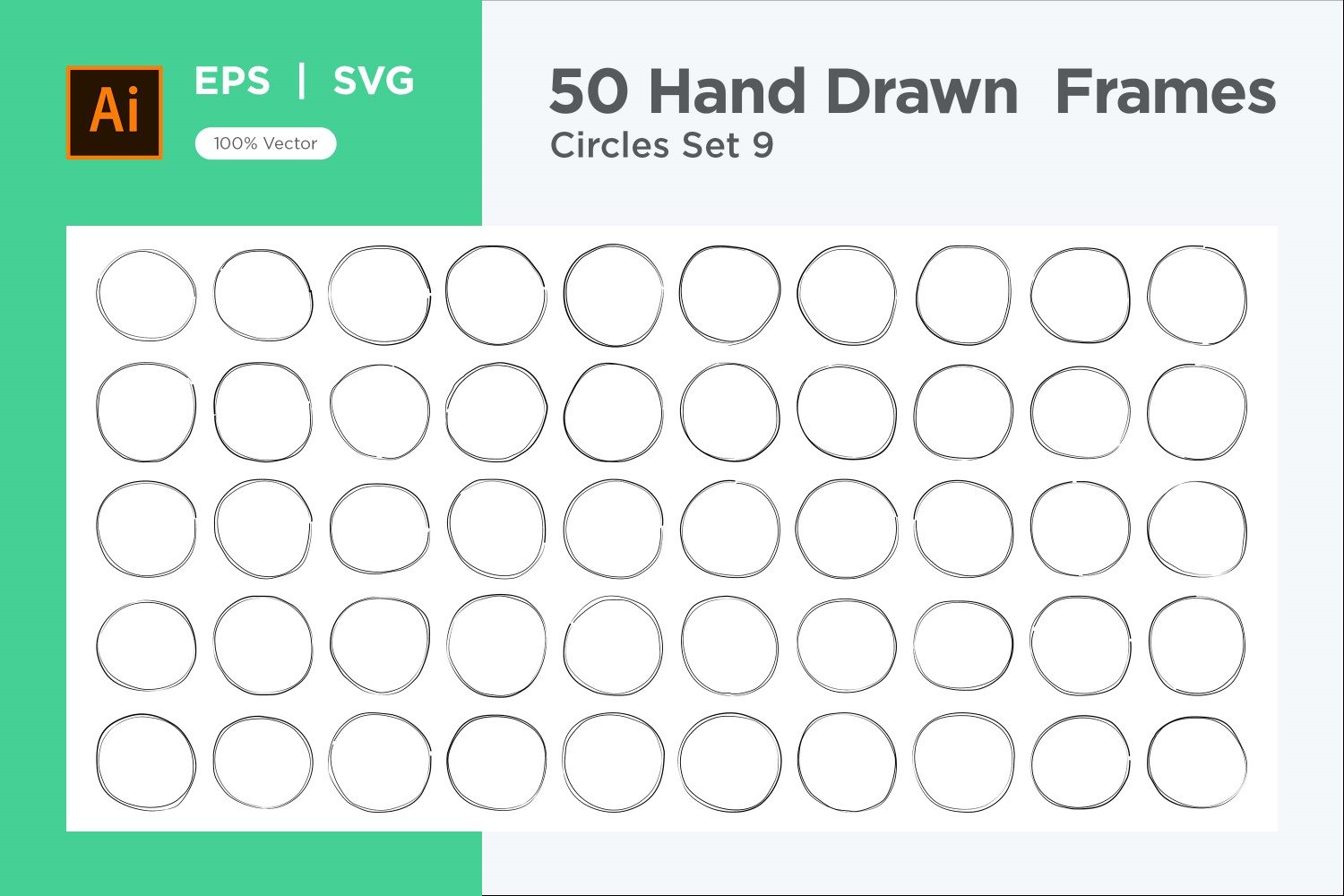 Hand Drawn Frame Circle 50-9