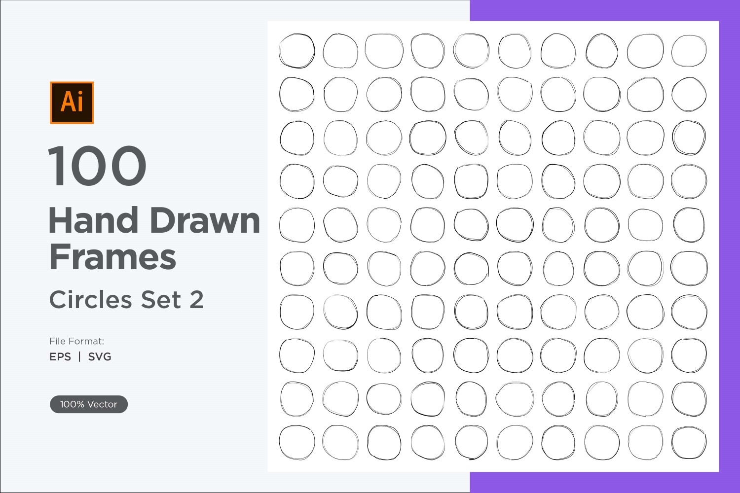 Hand Drawn Frame Circle 100-2