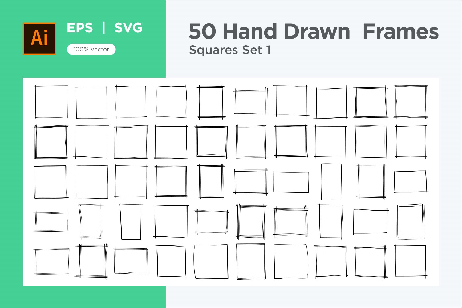 Hand Drawn Frame Square 50-1