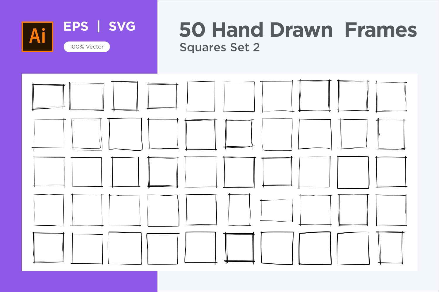 Hand Drawn Frame Square 50-2