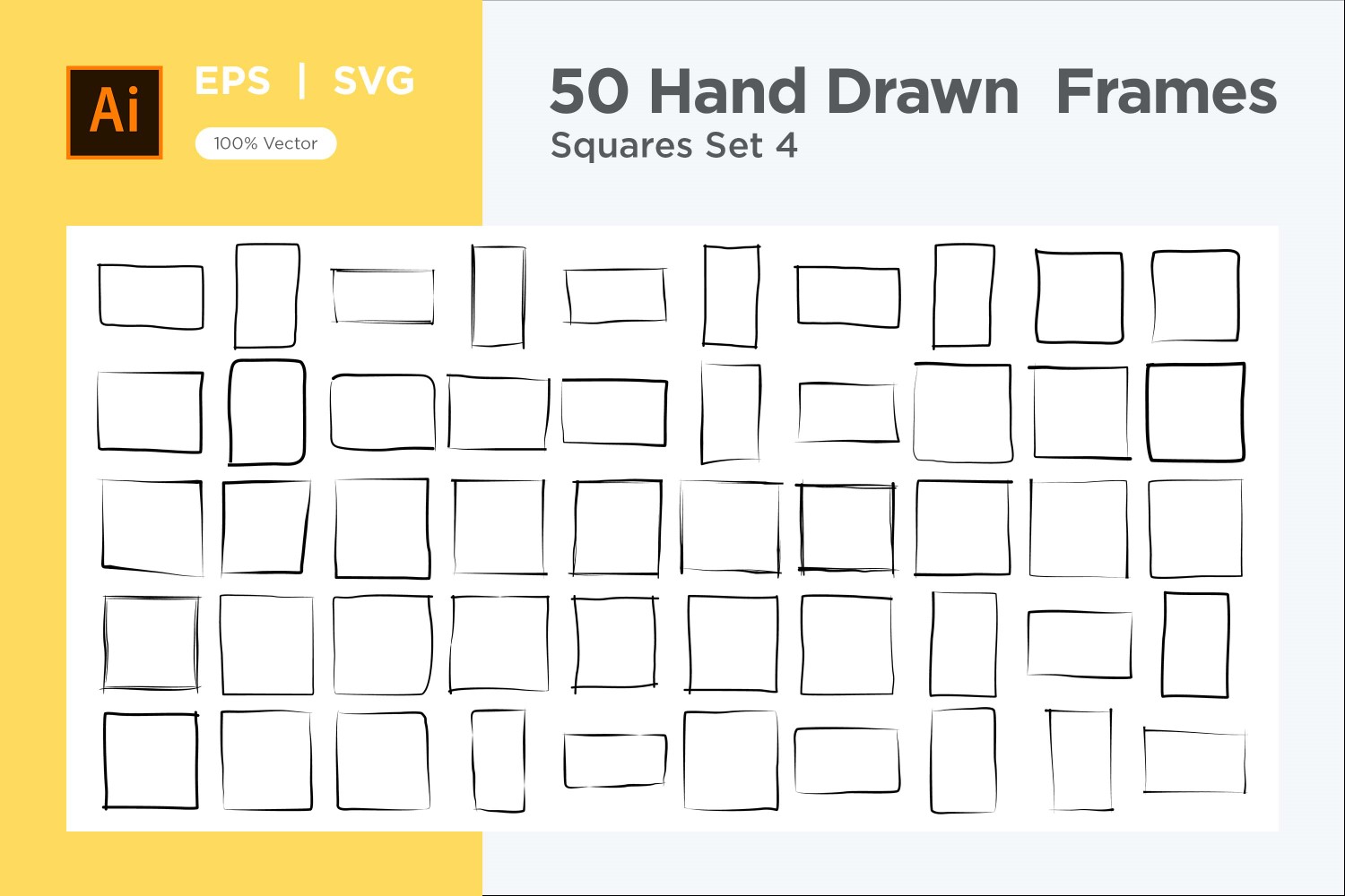 Hand Drawn Frame Square 50-4