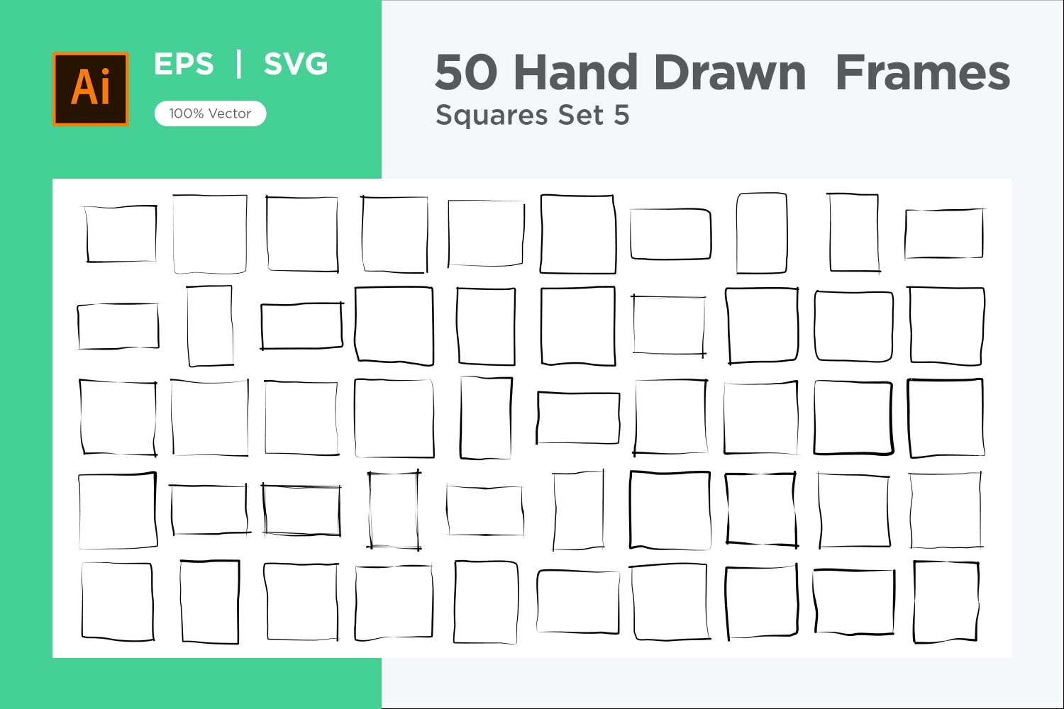 Hand Drawn Frame Square 50-5