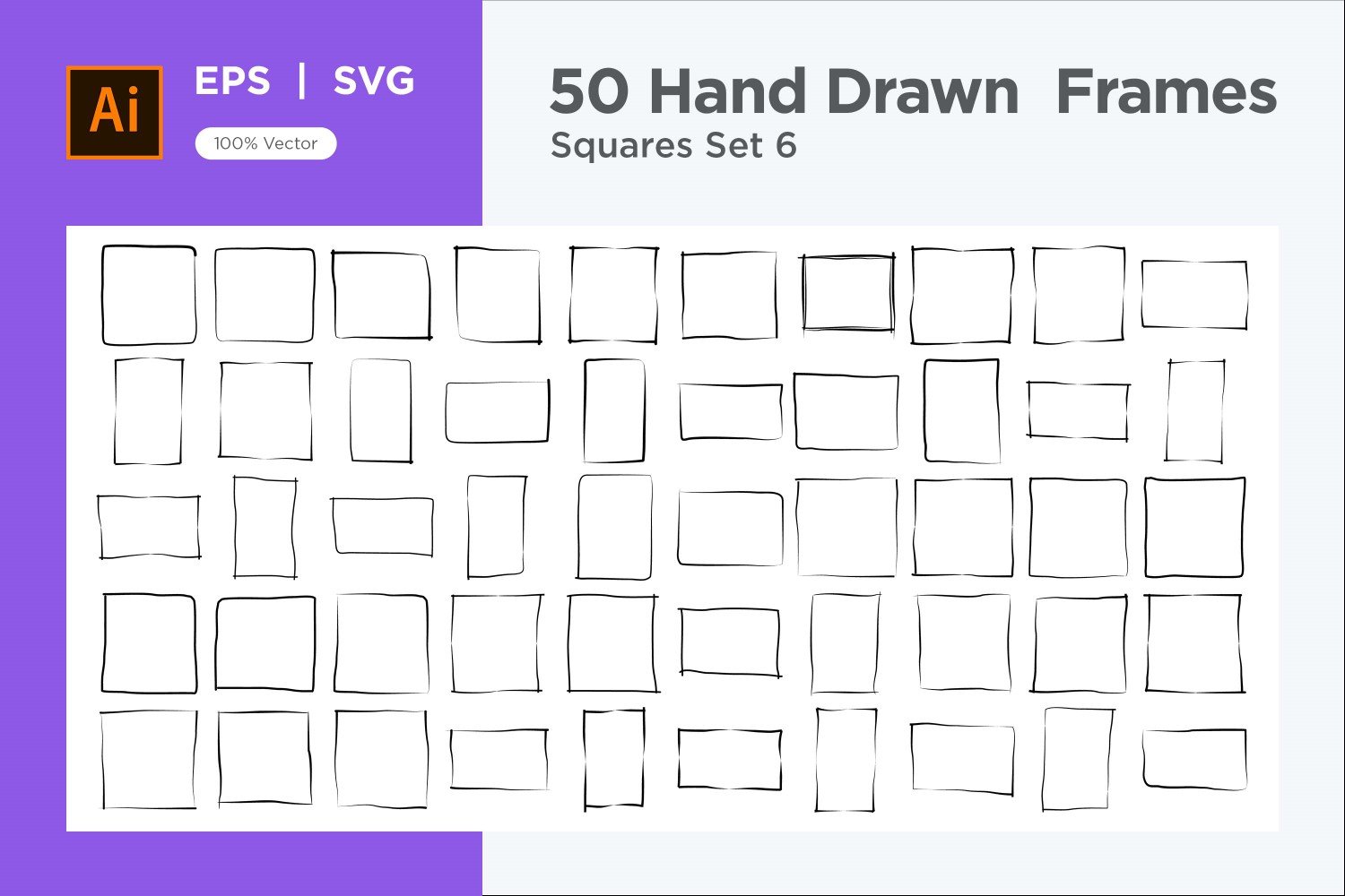 Hand Drawn Frame Square 50-6