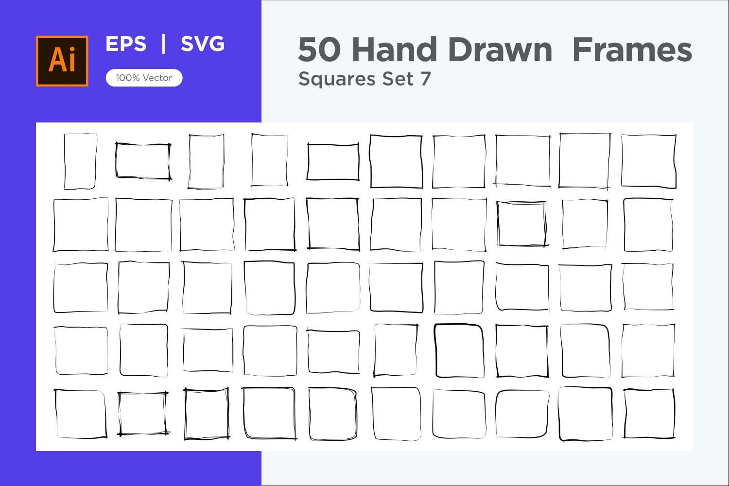 Hand Drawn Frame Square 50-7