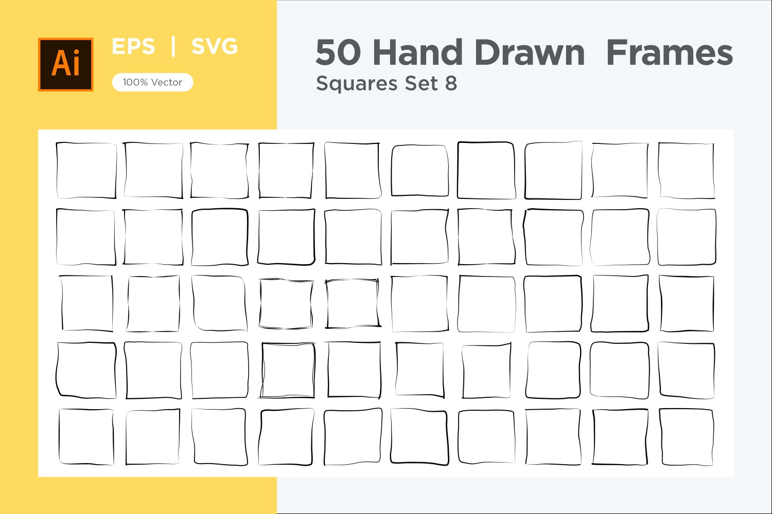 Hand Drawn Frame Square 50-8