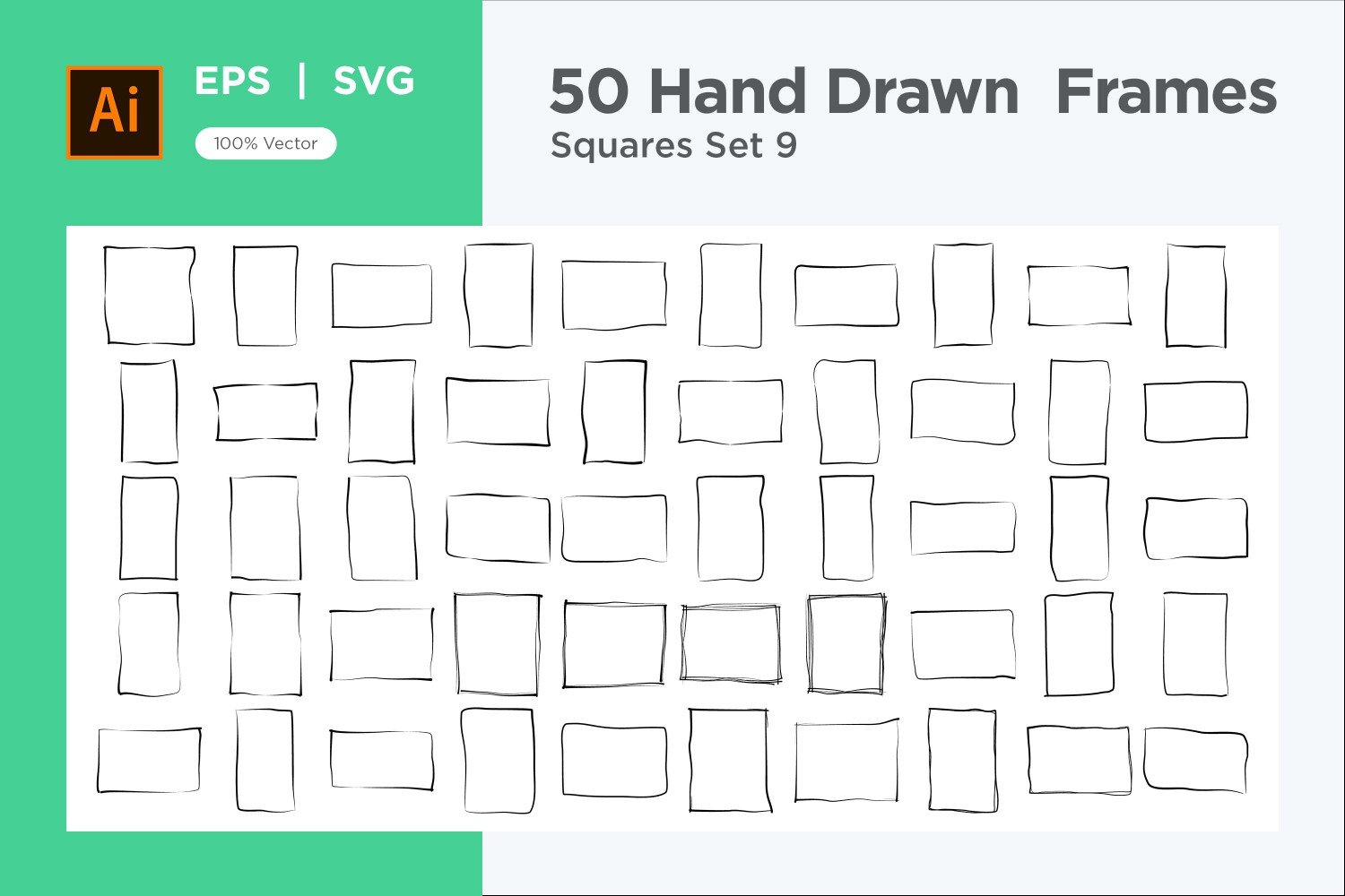 Hand Drawn Frame Square 50-9