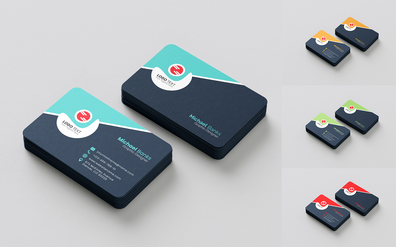 Creative Business Card Design - 5 Multi Colors