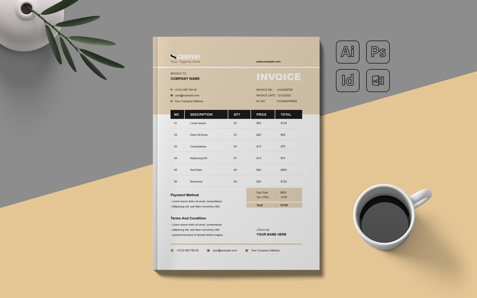 Corporate Invoice Template Design