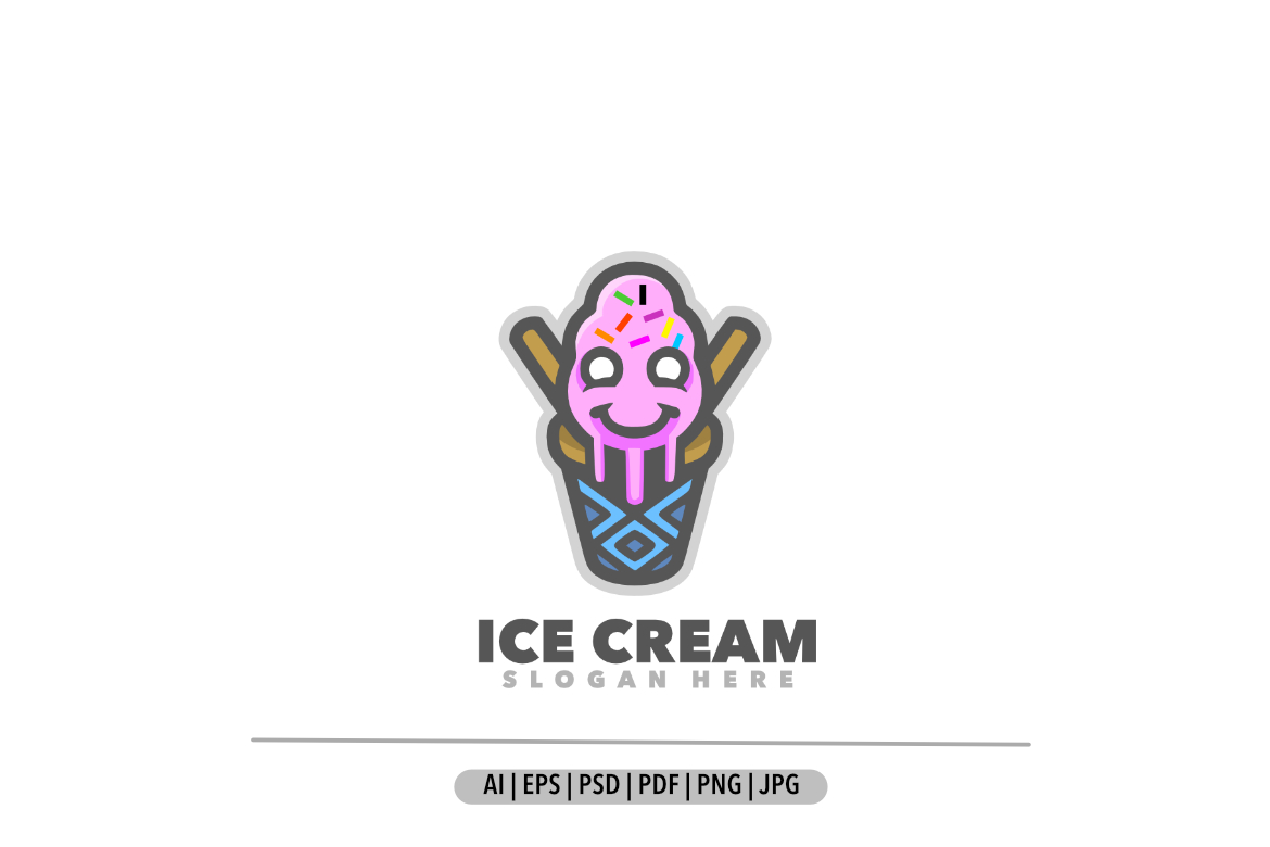 Ice cream gelato mascot design