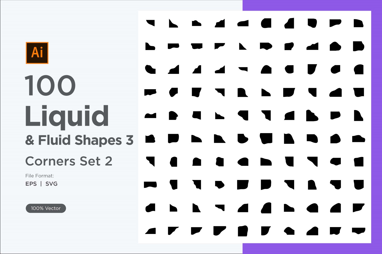 Liquid and fluid shape 3-100-2