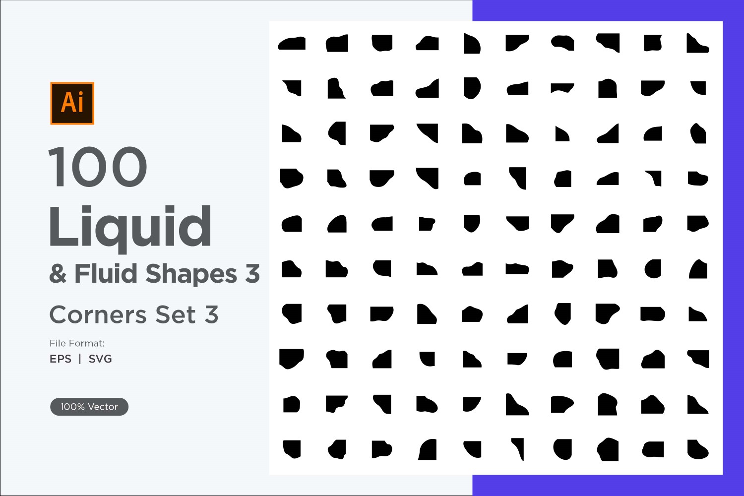 Liquid and fluid shape 3-100-3