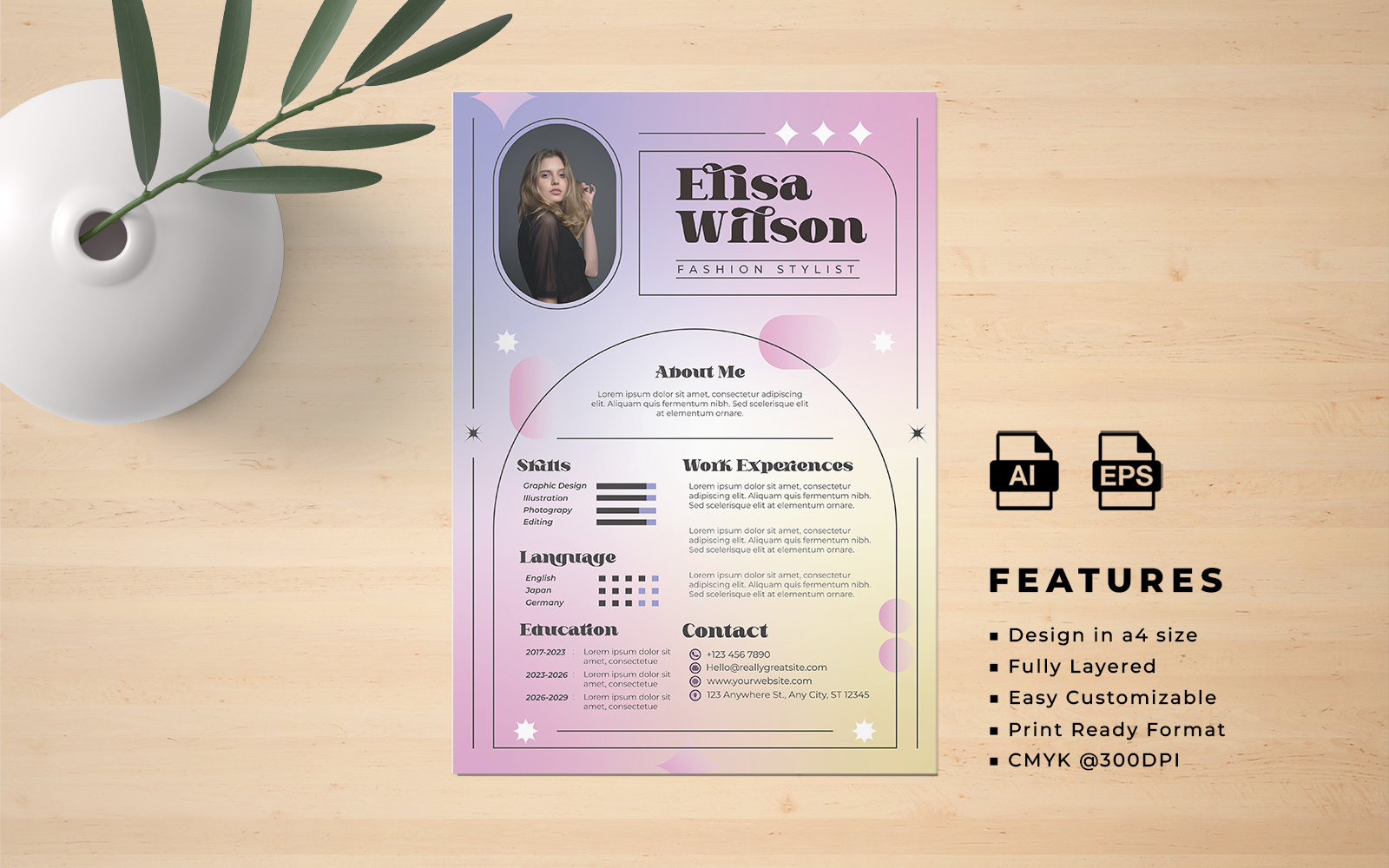 Resume and CV Flyer Template 8