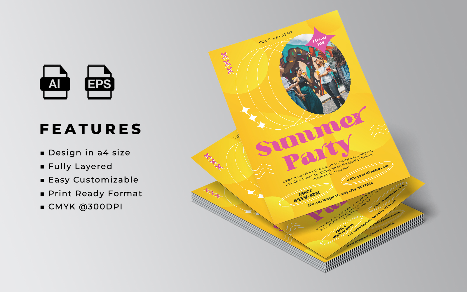 Summer Party Flyer Template 2