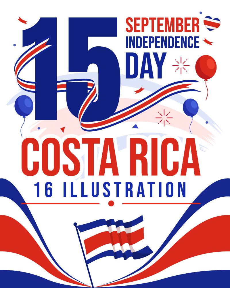 16 Happy Independence Day of Costa Rica Illustration