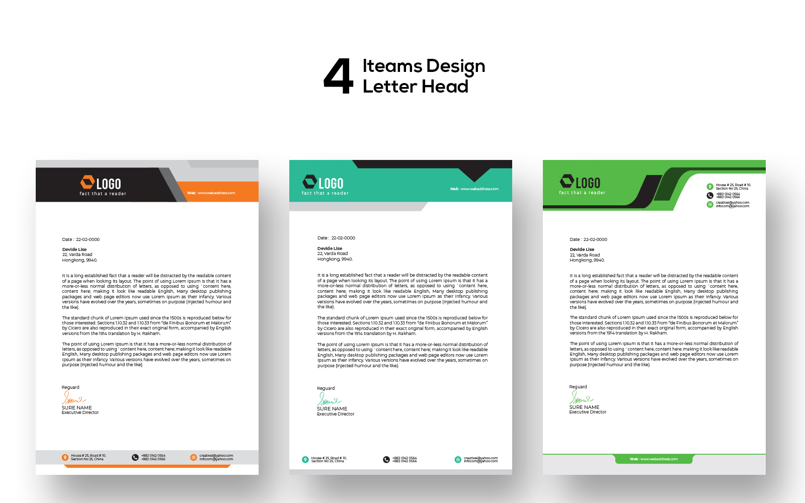 Corporate Letterhead Design Template for Your Business Service
