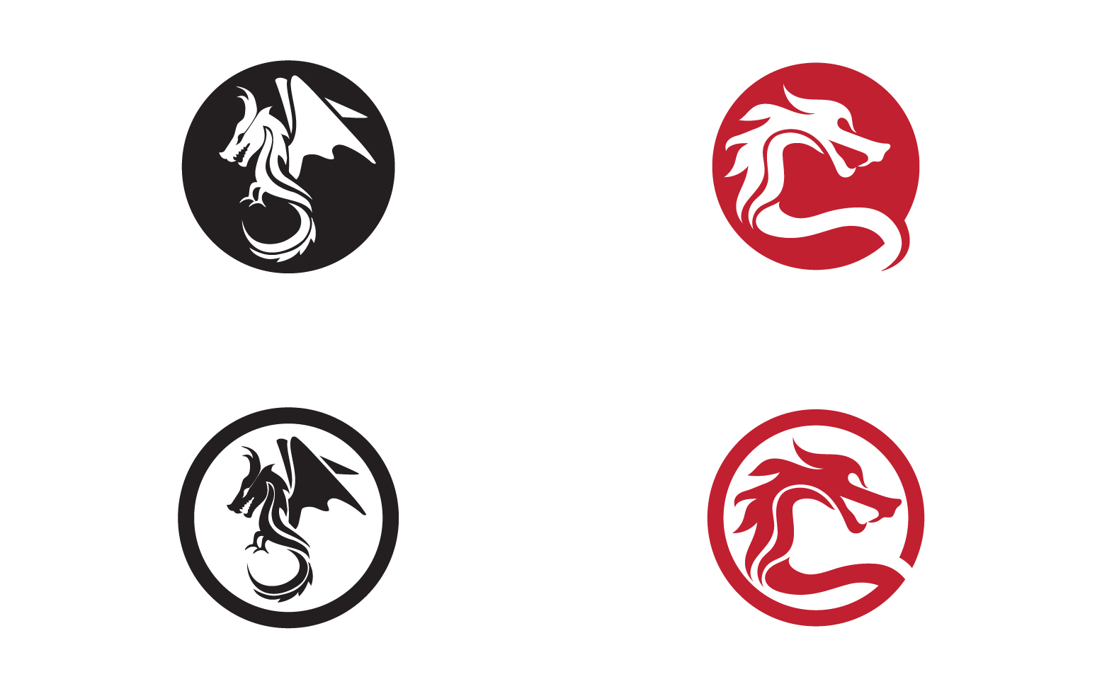 Dragon fire head logo template v28