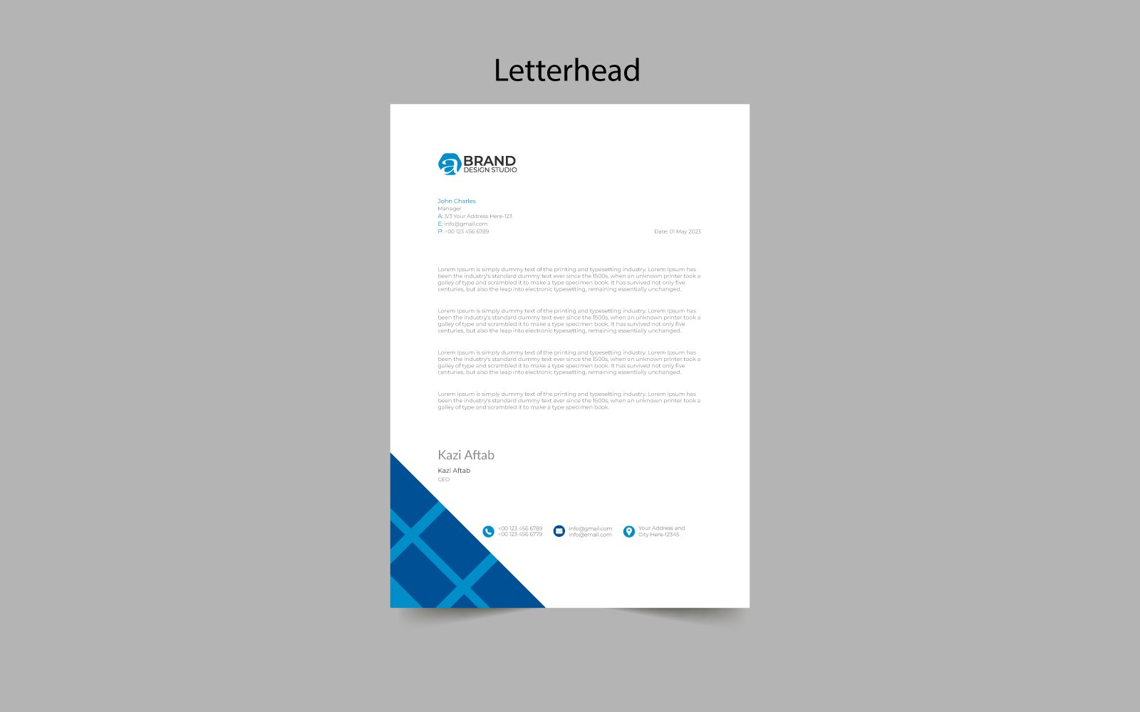 Modern Letterhead Pad Template Design Nice To See Three