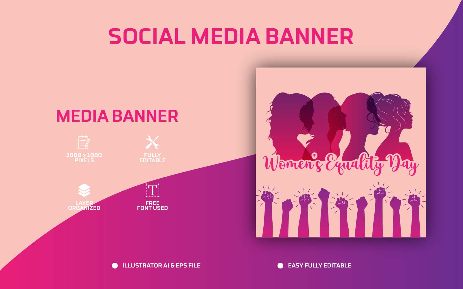 Women's Equality Day  Social Media Post Design or Web Banner Template - Social Media Template