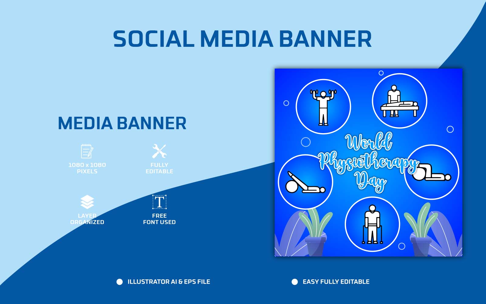 World Physiotherapy Day Social Media Post Design or Web Banner Template - Social Media Template