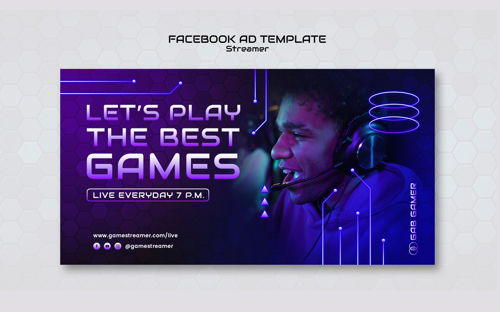 Gradient Streamer Social Media Template