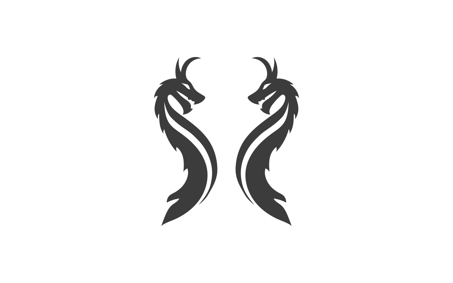 Dragon couple logo vector v1
