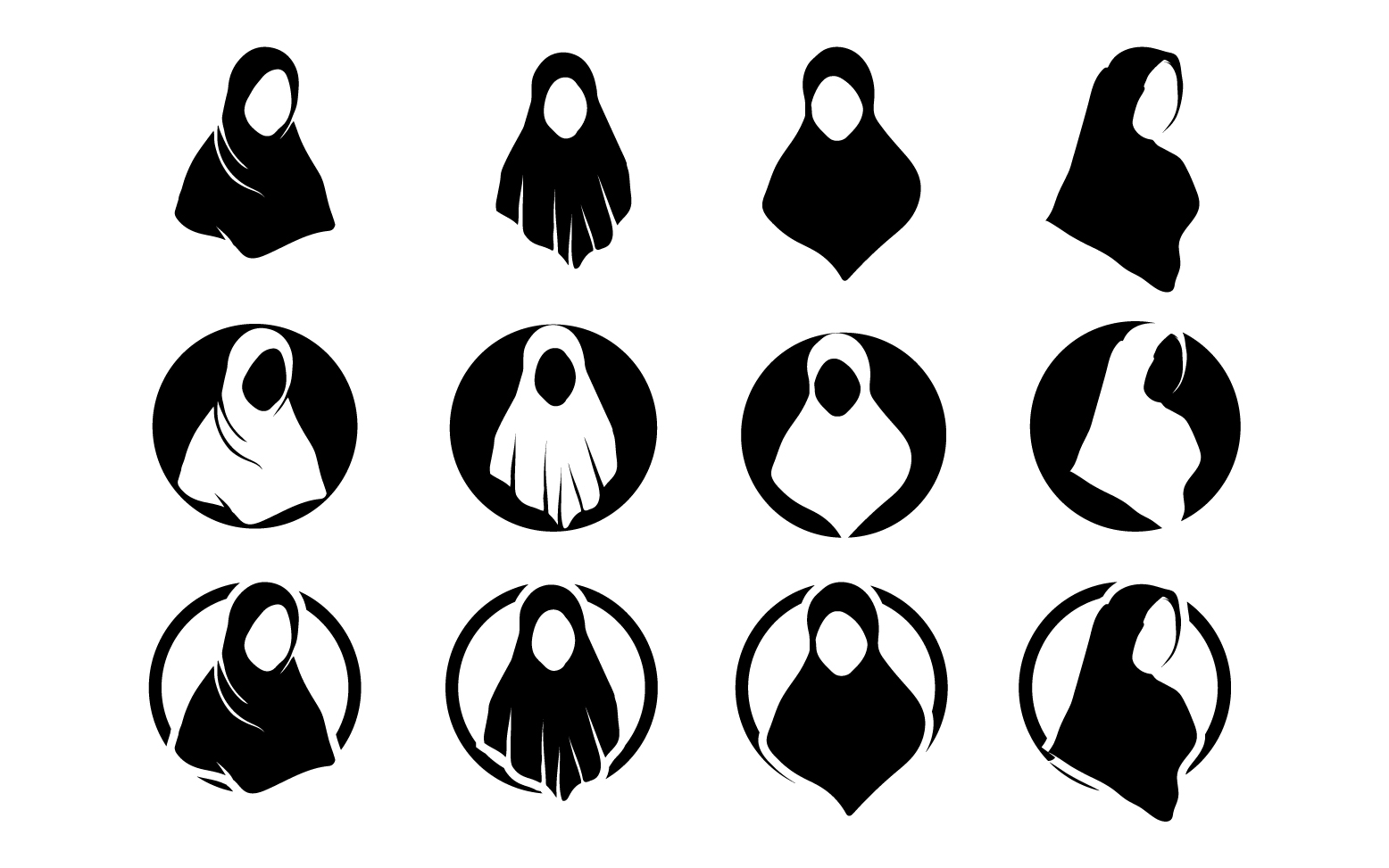 Hijab woman moeslim logo vector v10