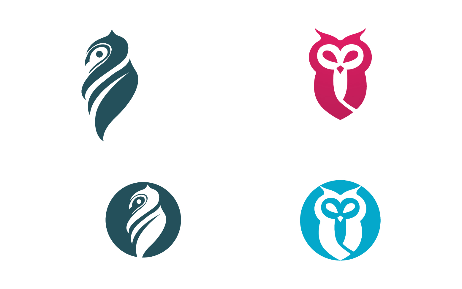 Owl head bird logo template vector v21
