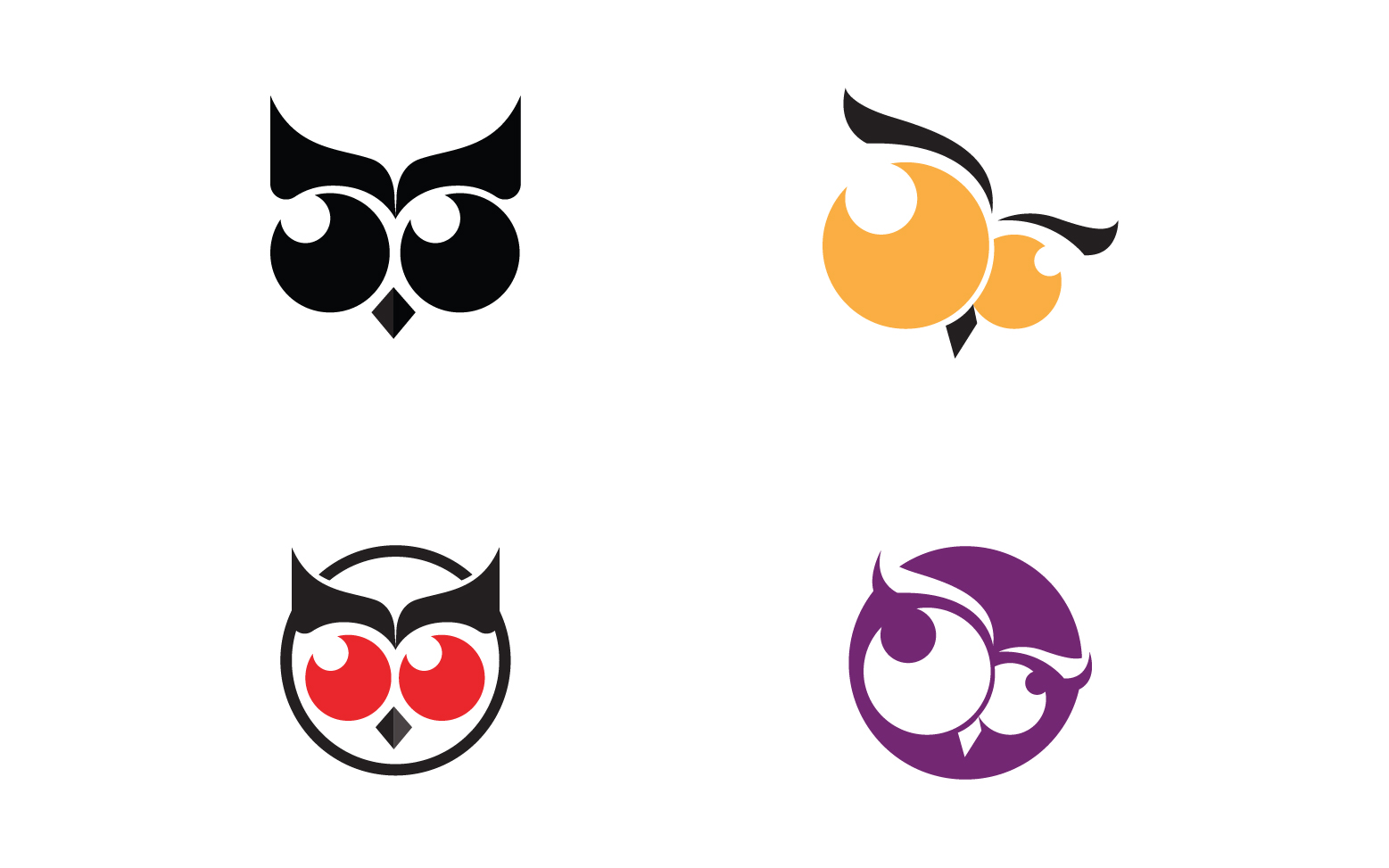Owl head bird logo template vector v22