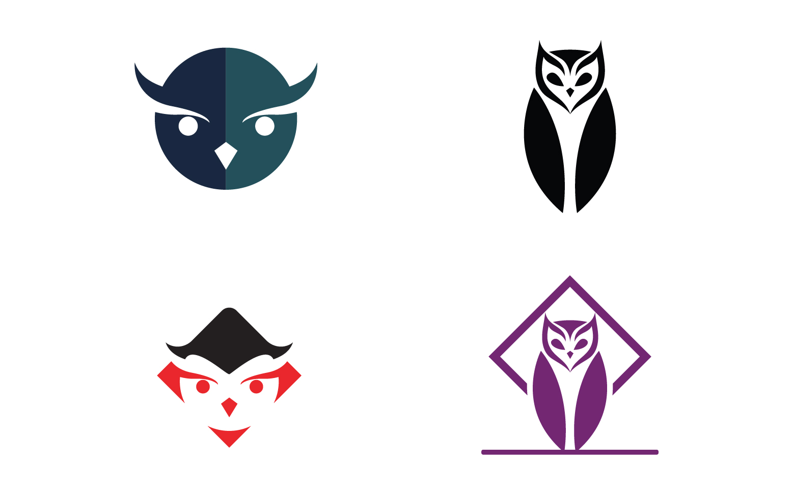 Owl head bird logo template vector v23