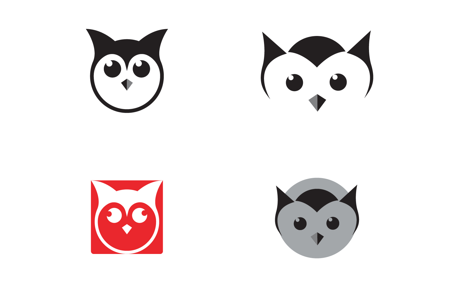 Owl head bird logo template vector v24