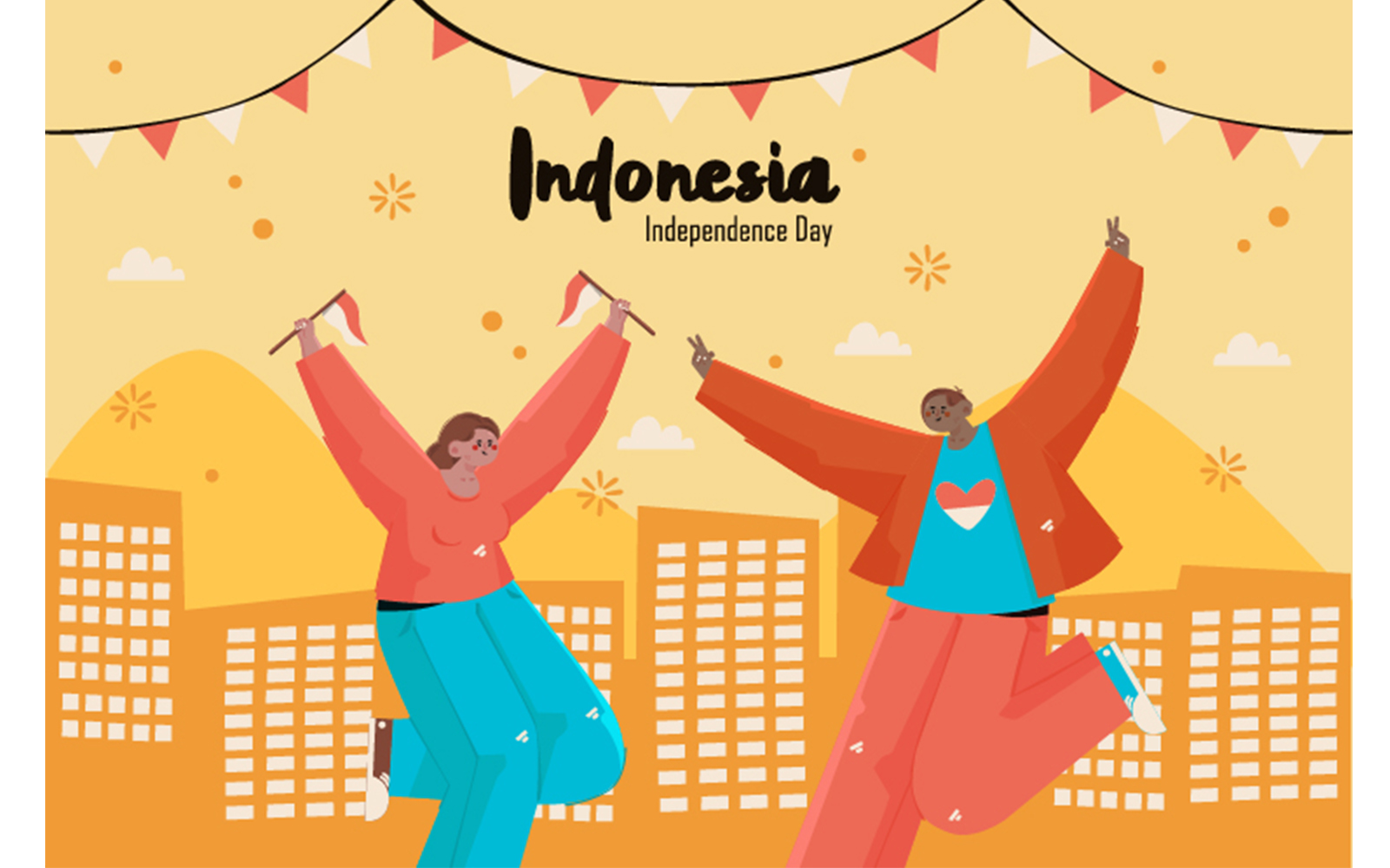 Indonesia Independence Day Background Illustration