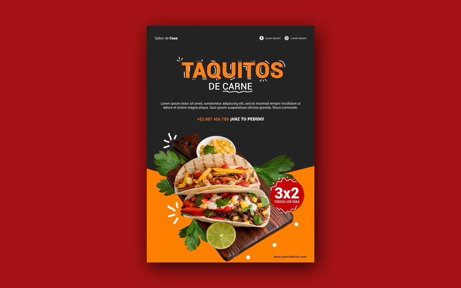 Food Manu Social media Banner Cover Template