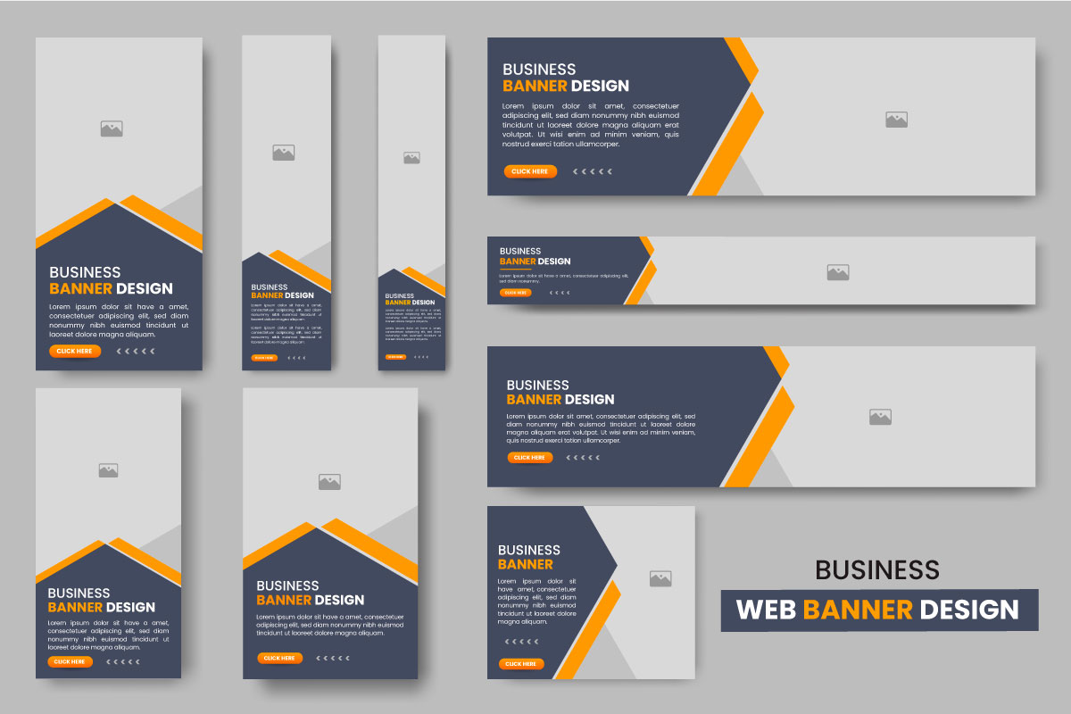 Vector web banner layout set or business web banner template bundle idea