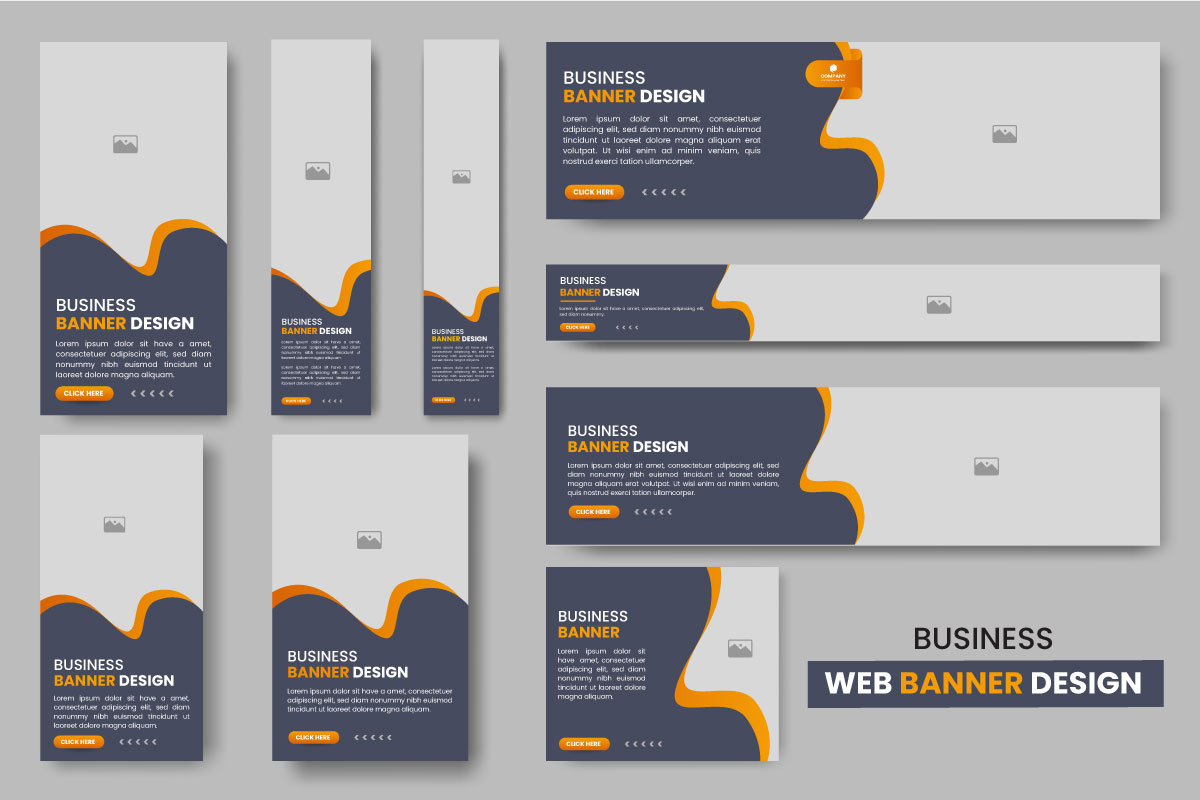 Vector web banner layout set or business web banner template bundle concept