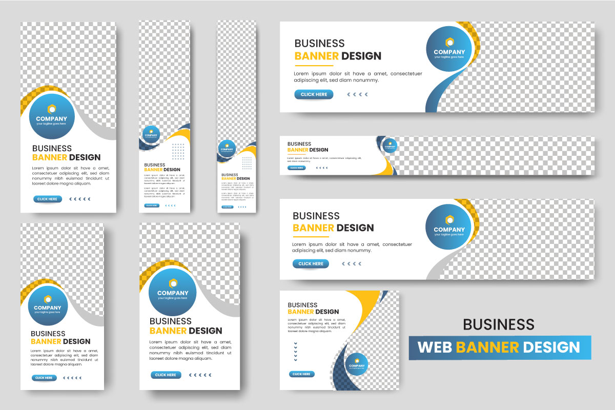 Web banner layout set or business web banner template bundle idea