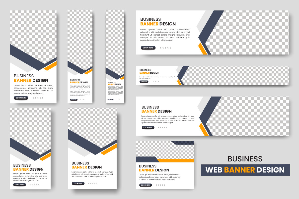 Web banner layout set or business web banner template bundle concept