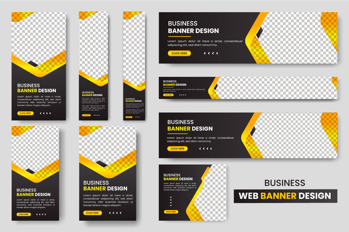 Vector web banner layout set or business web banner template set concept