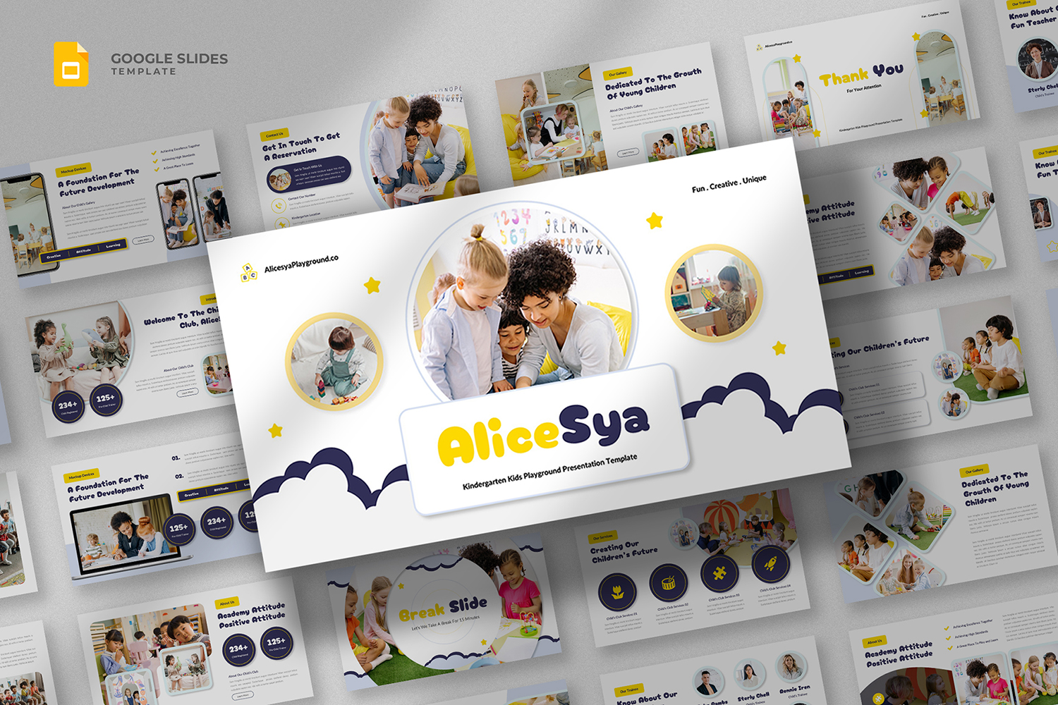 Alicesya - Kids & Kindergarten Google Slides Template