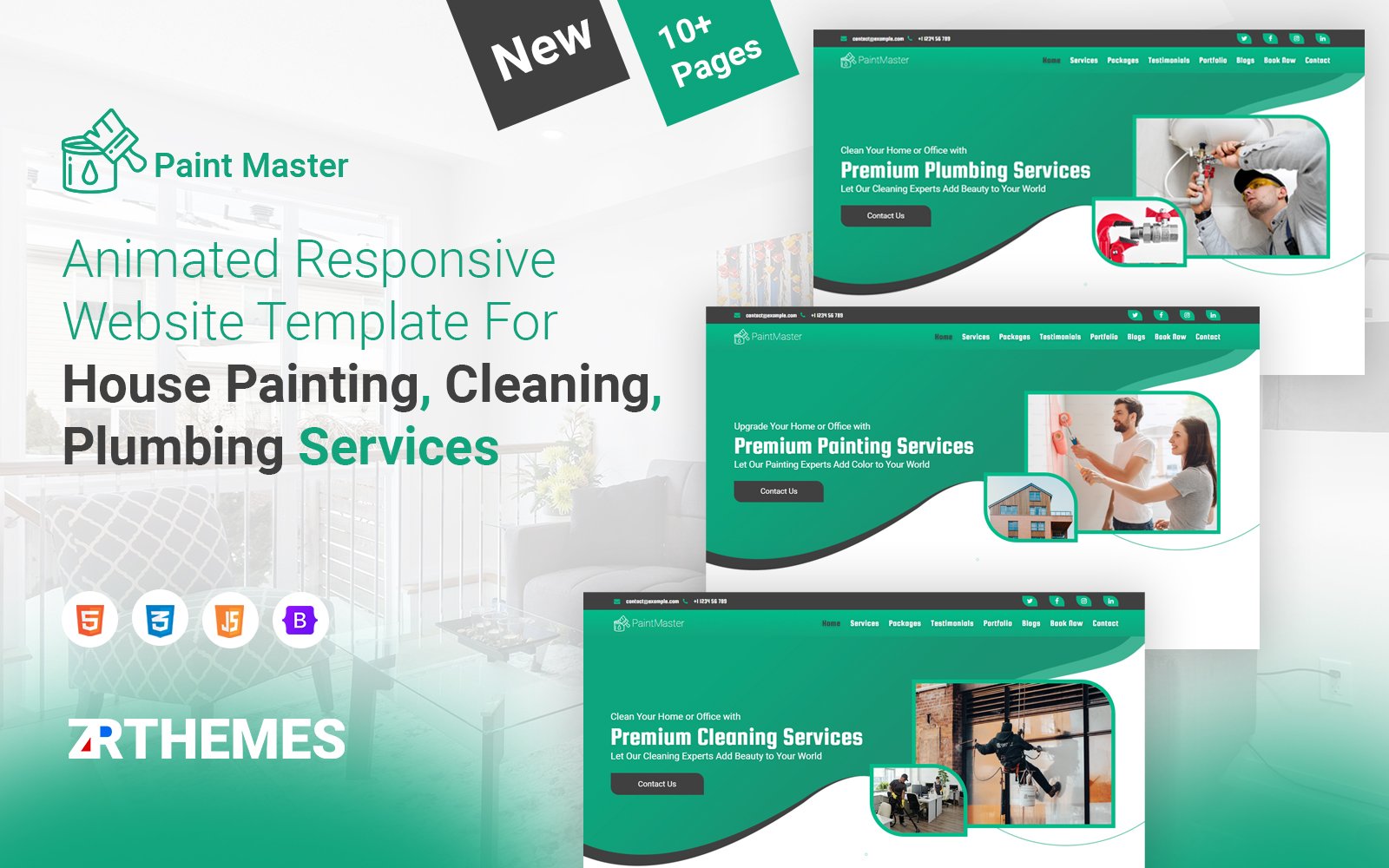 PaintMaster - Painting Company & Maintenance Services Website Template