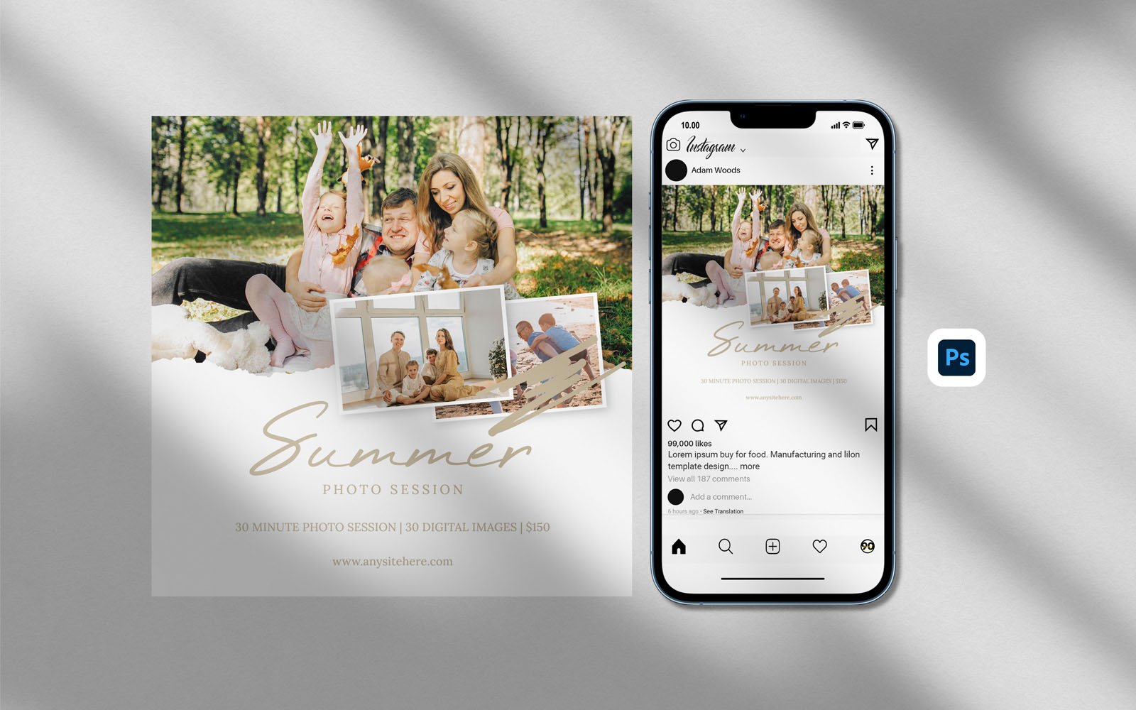 Family Photo Summer Mini Session Template