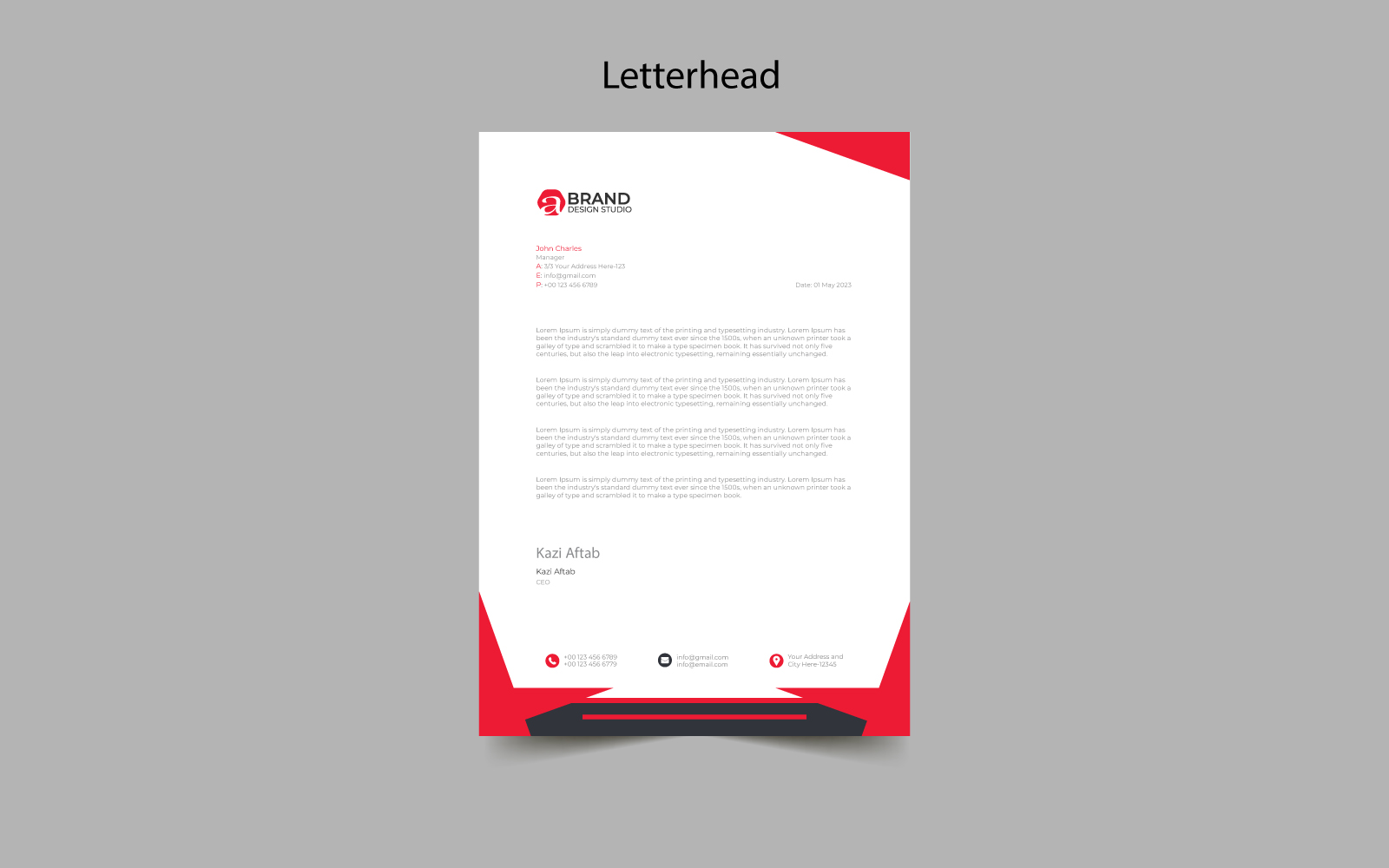 Modern Letterhead Pad Template Design Nice To See Fourteen