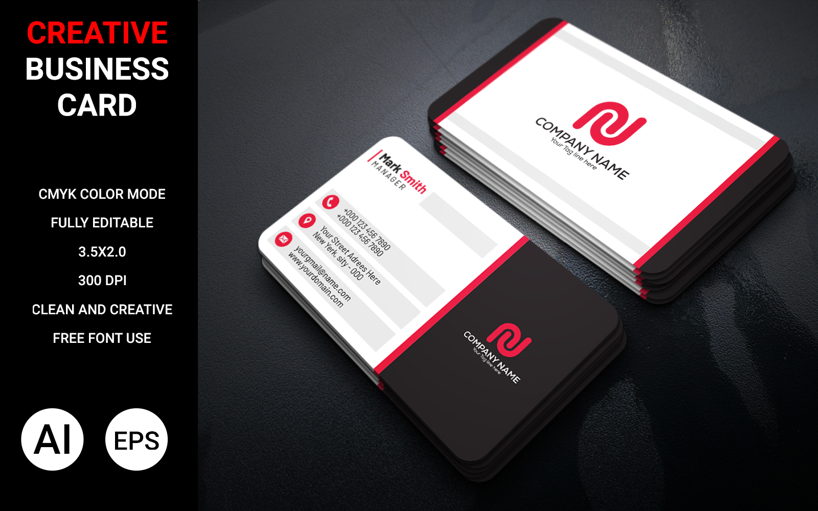 Clean and creative Business card design