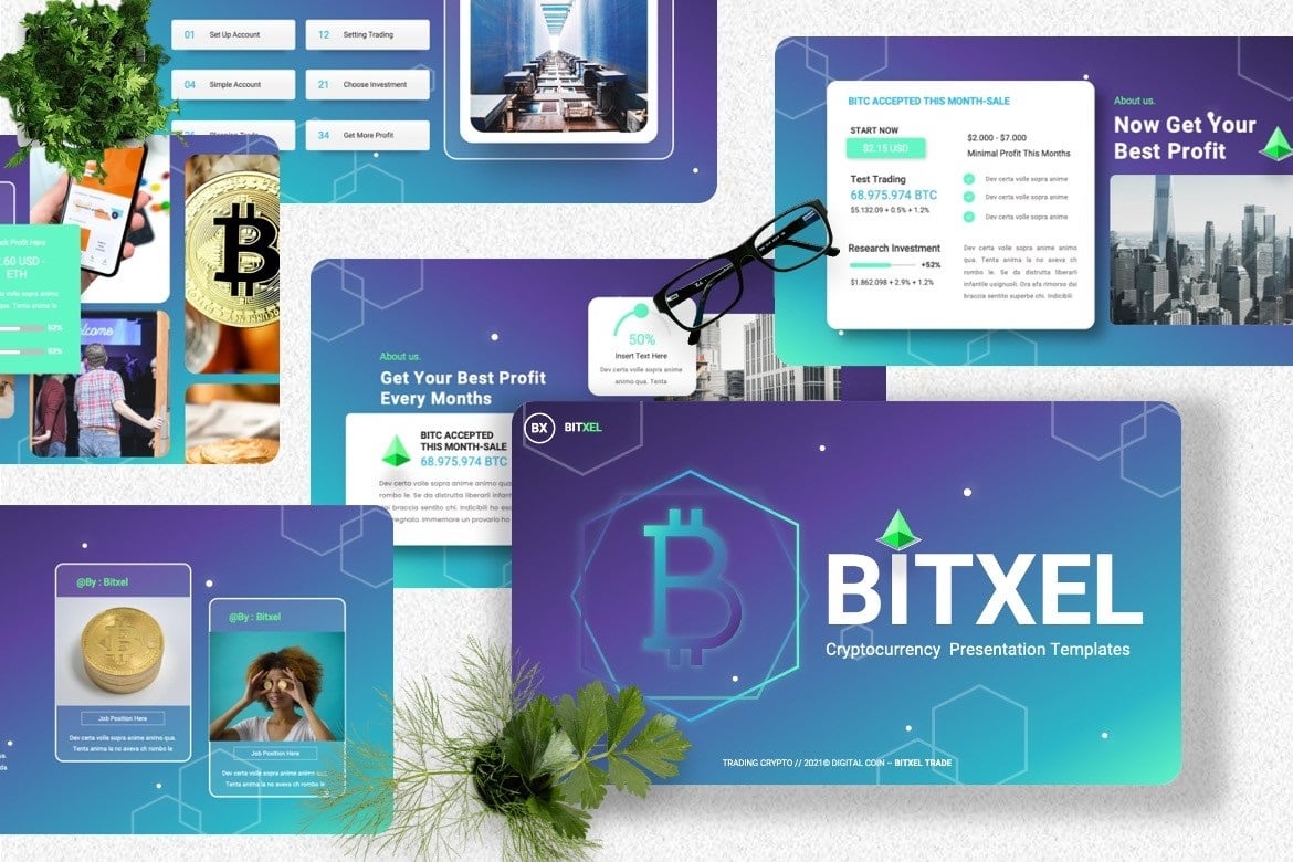 Bitxel - Cryptocurrency Keynote Templates