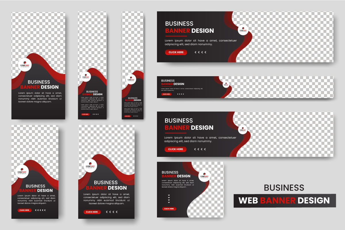 Set of creative web banners of standard size  modern template vector design