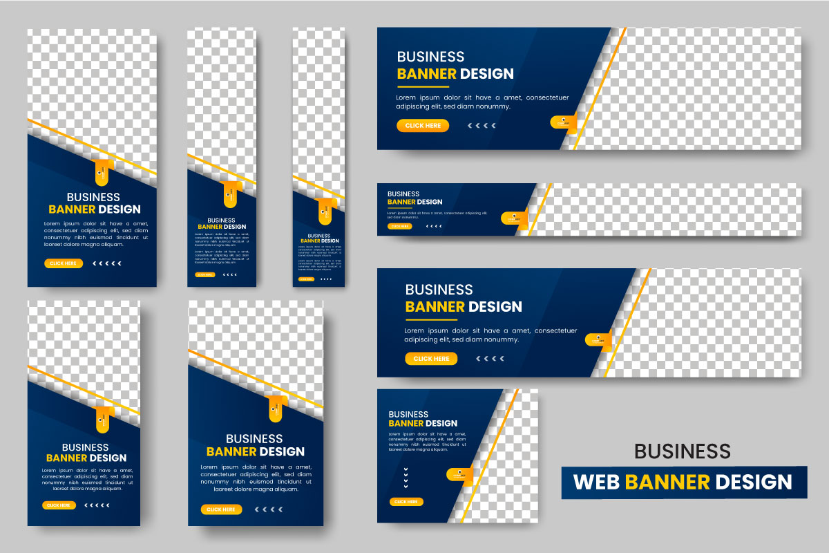 Set of creative web banners of standard size  modern template design concept