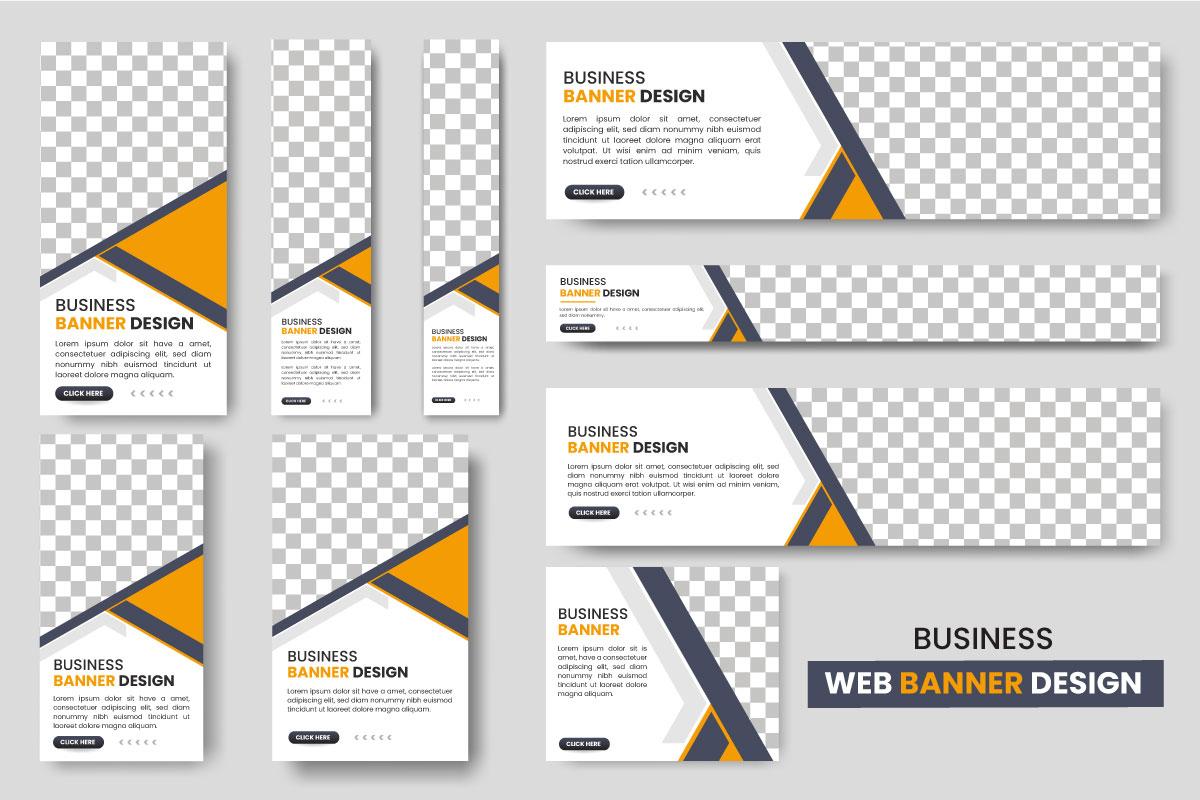 Vector  creative web banners of standard size  modern template design