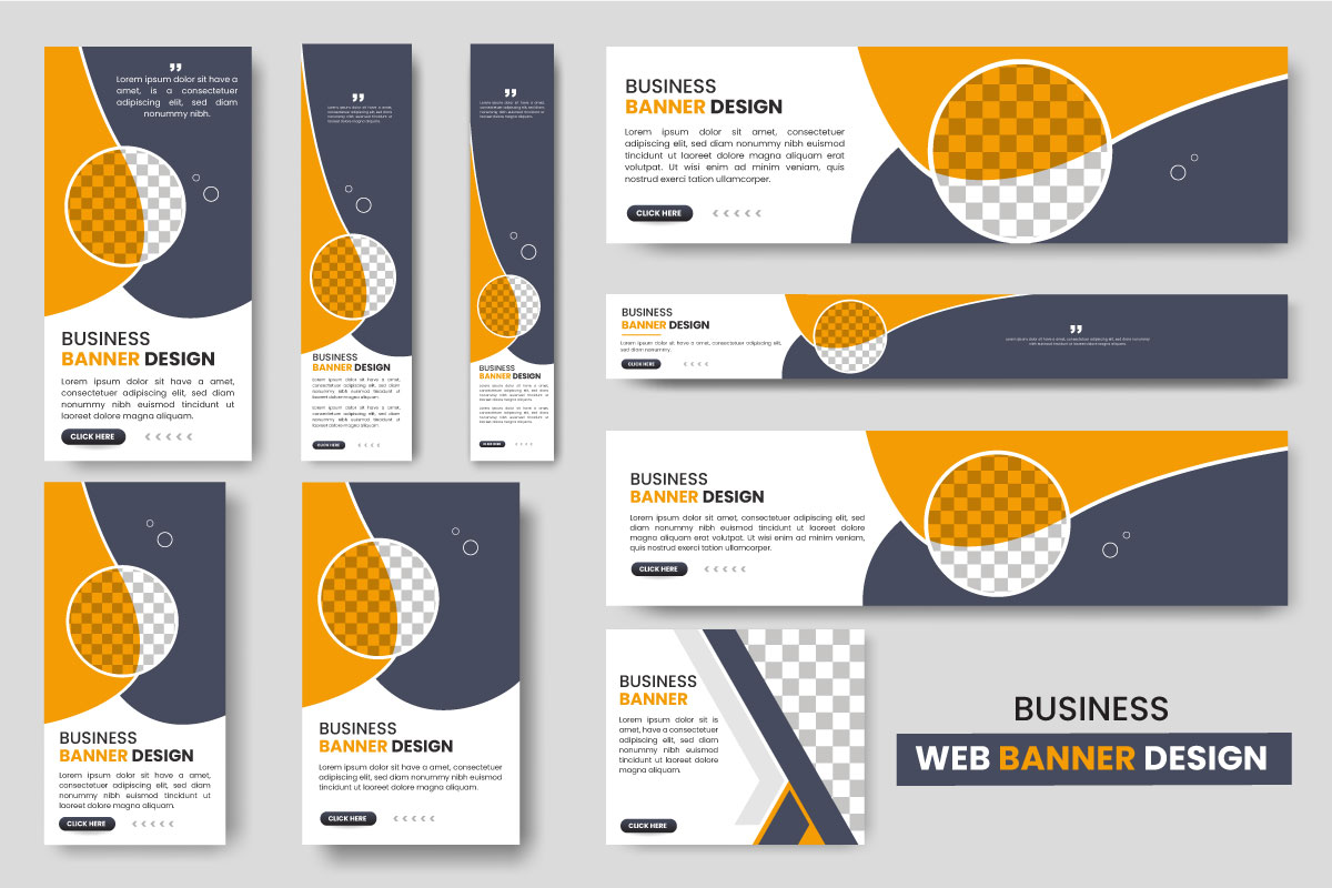 creative web banners of standard size  modern template design
