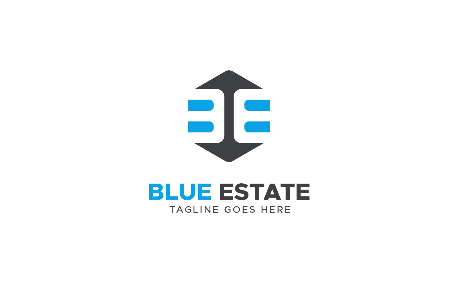 Letter B E real estate house logo design template