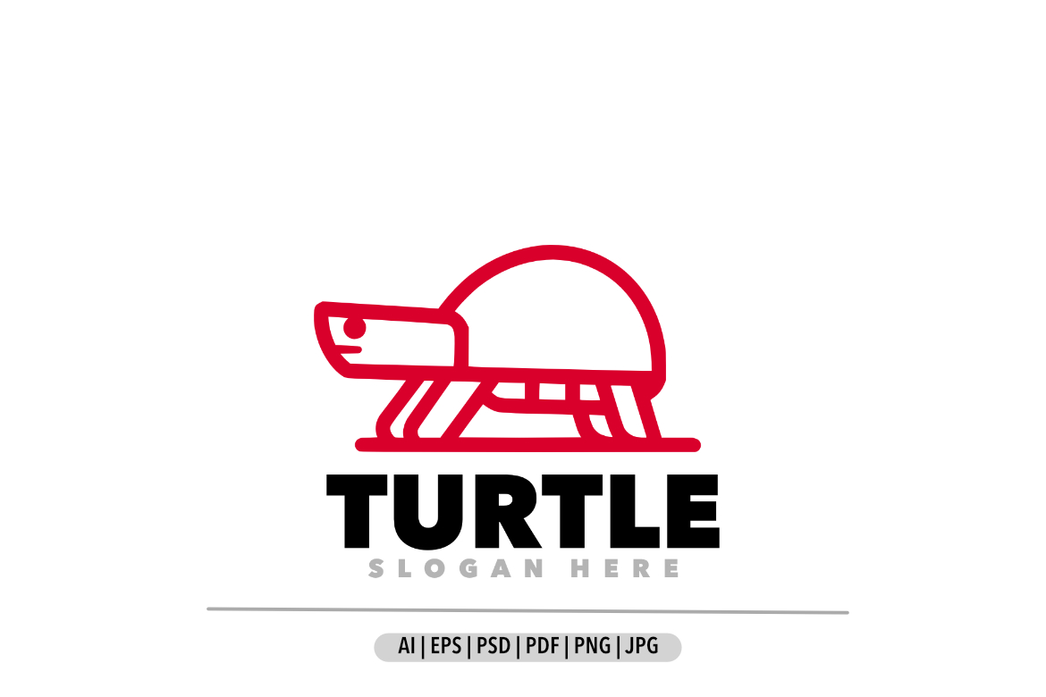 Turtle simple red line logo